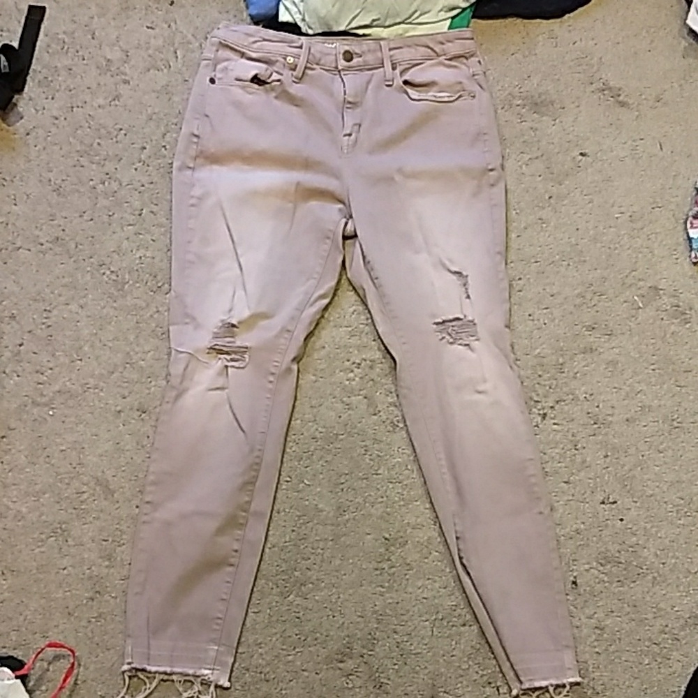 High rise skinny jeans - holes in both knees